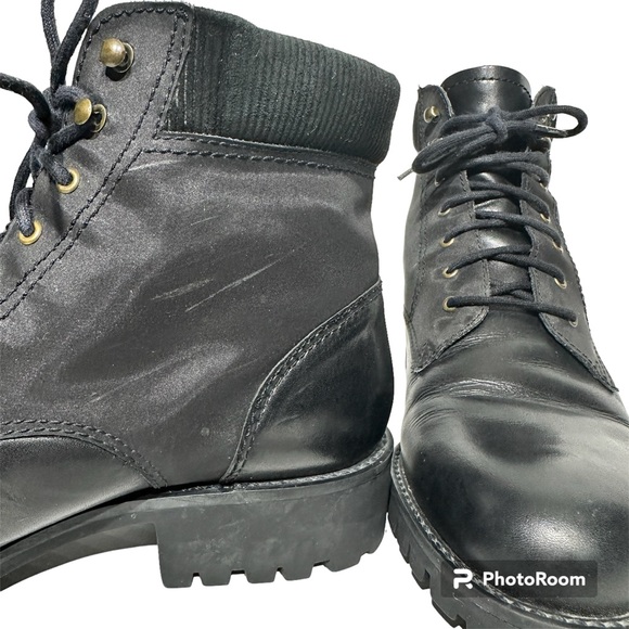 ENZO ANGIOLINI Black Leather Ankle Booties Women's Lace Ups - Picture 6 of 10